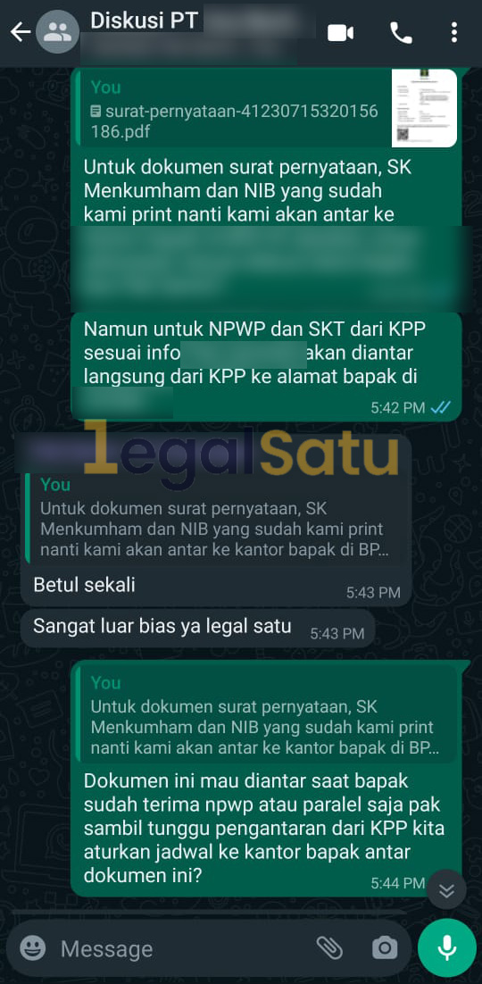 testimonial legal satu